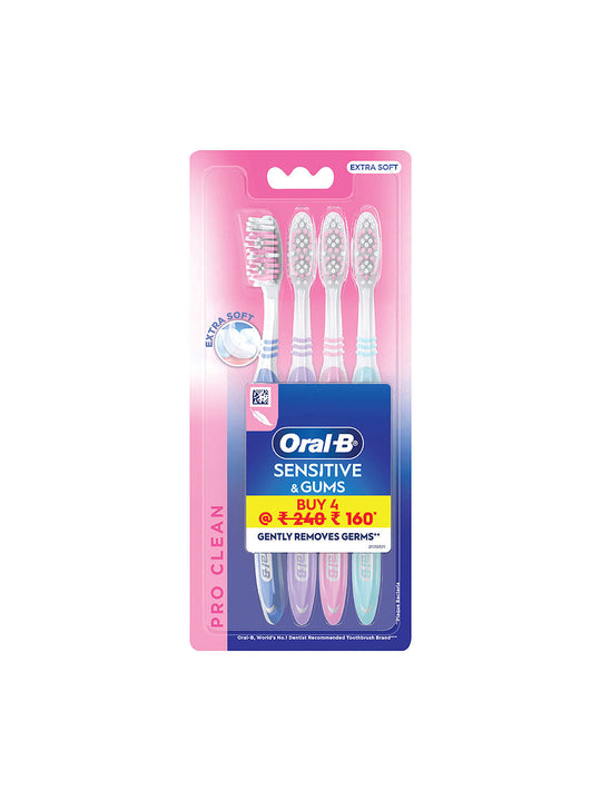 Oral-B Sensitive Whitening Extra Soft BRISTLES Toothbrush - 4 Pcs Buy at Indicrest