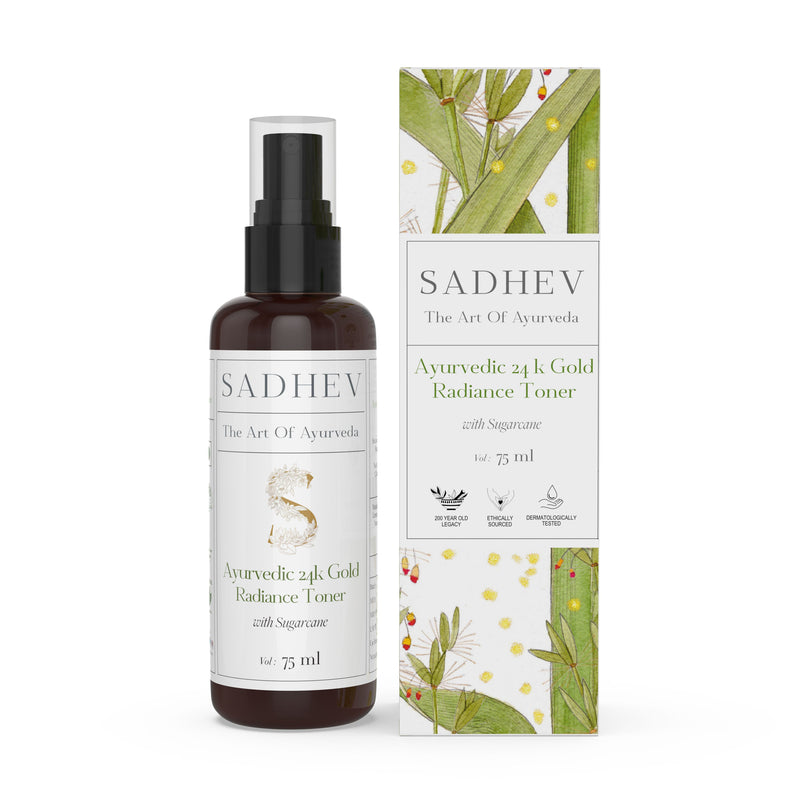 SADHEV Ayurveda Ayurvedic Radiance Toner with Swar Bhasma & Sugarcane, 75ml, Buy from Indicrest