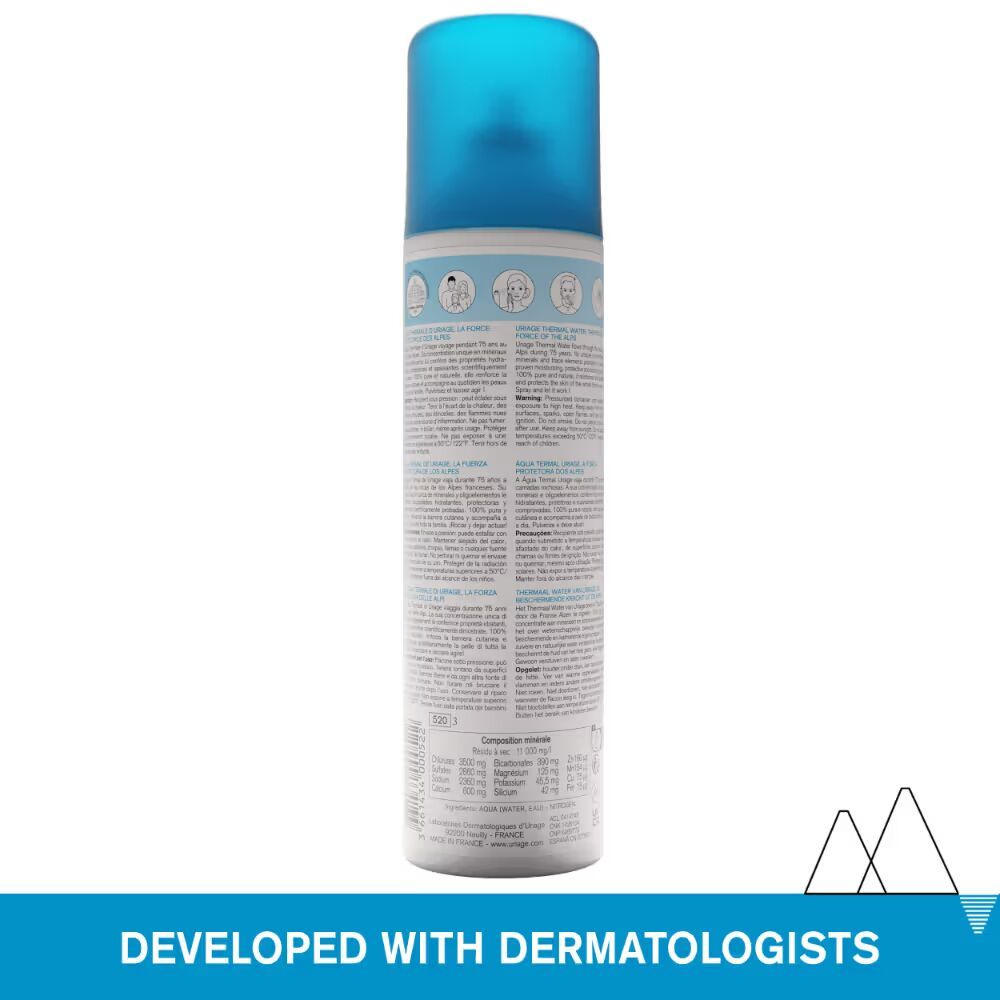 Uriage Thermal Water Mineralized Face Toner Mist Pure Natural Hydrates Soothes Repairs Skin Barrier, 300ml