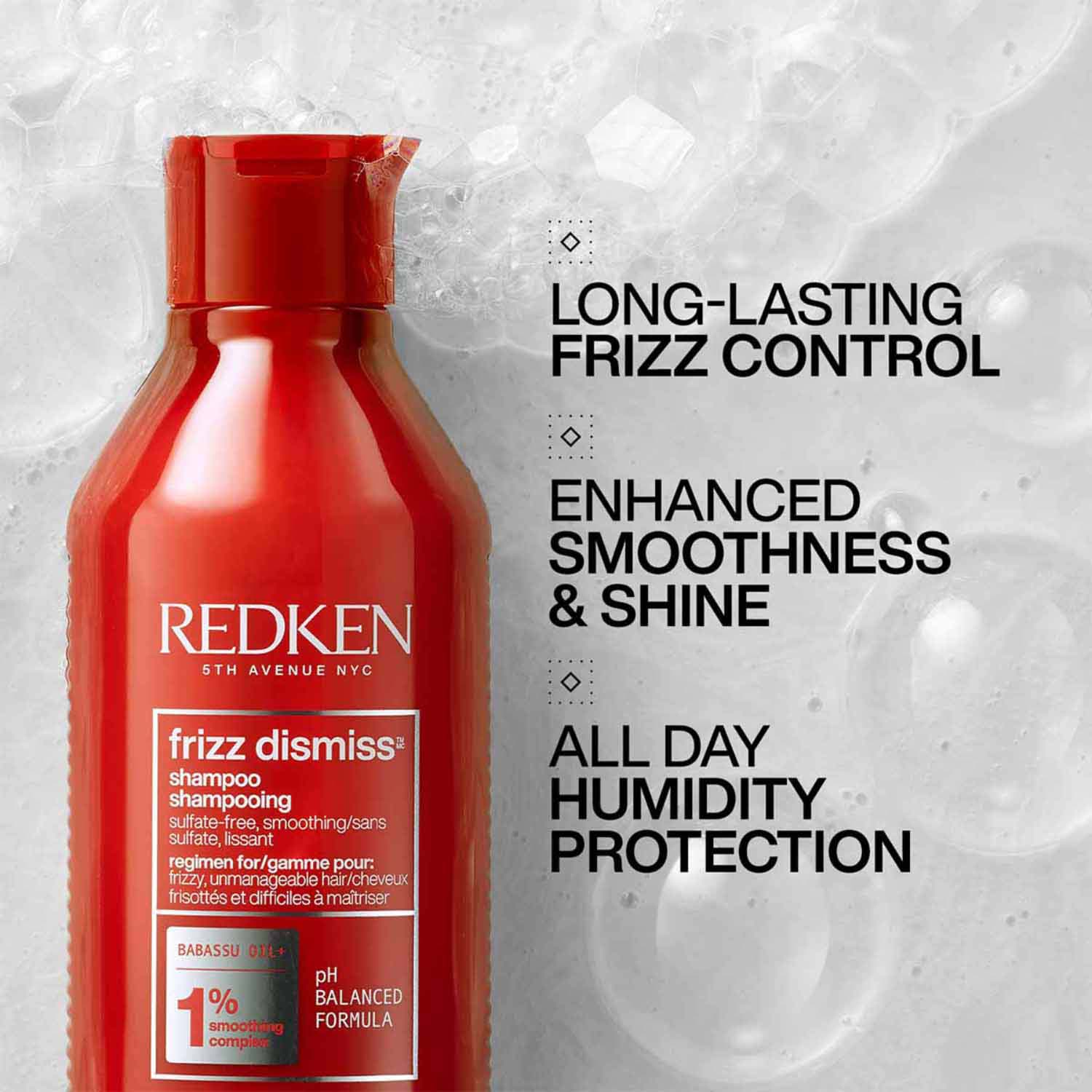 Redken Frizz Dismiss Shampoo with Smoothening Complex for Frizzy Hair, 300ml