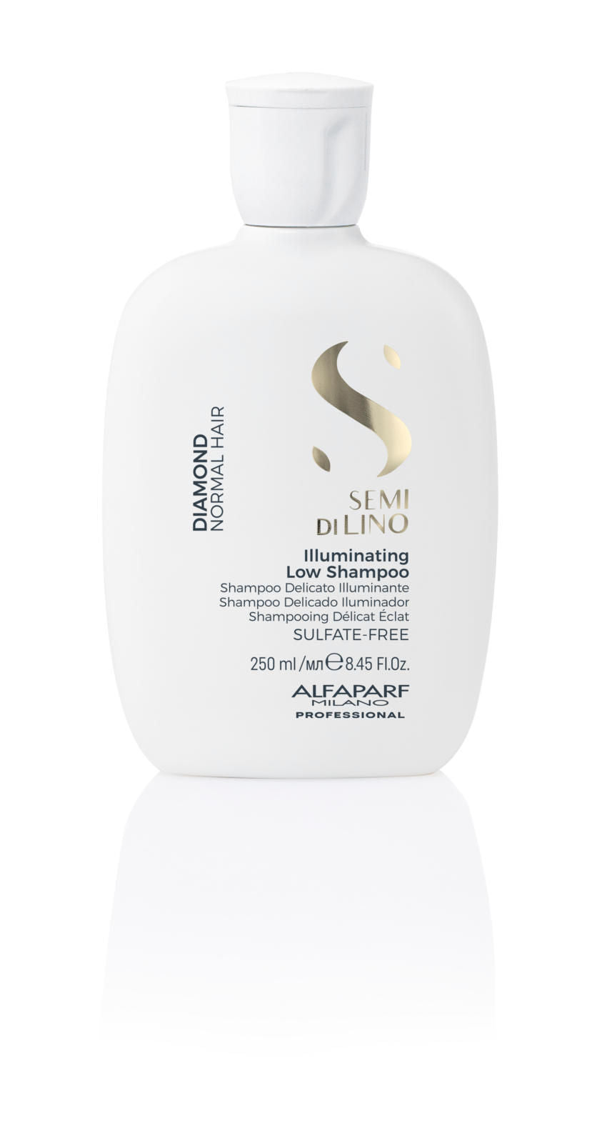 ALFAPARF MILANO Diamond Shampoo with Linseed Extract For Glossy & Shiny Hair, Moisture, Sulfate Free, 250ml