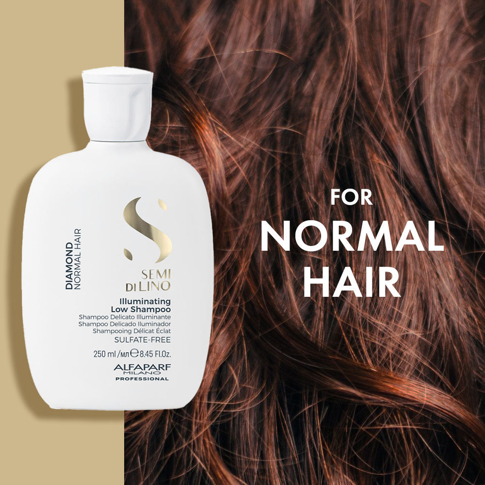 ALFAPARF MILANO Diamond Shampoo with Linseed Extract For Glossy & Shiny Hair, Moisture, Sulfate Free, 250ml