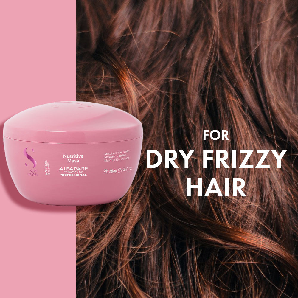 ALFAPARF MILANO Nutritive Hydration Hair Mask For Dry & Frizzy Hair, Colored Hair, Sulfate Free, 200ml