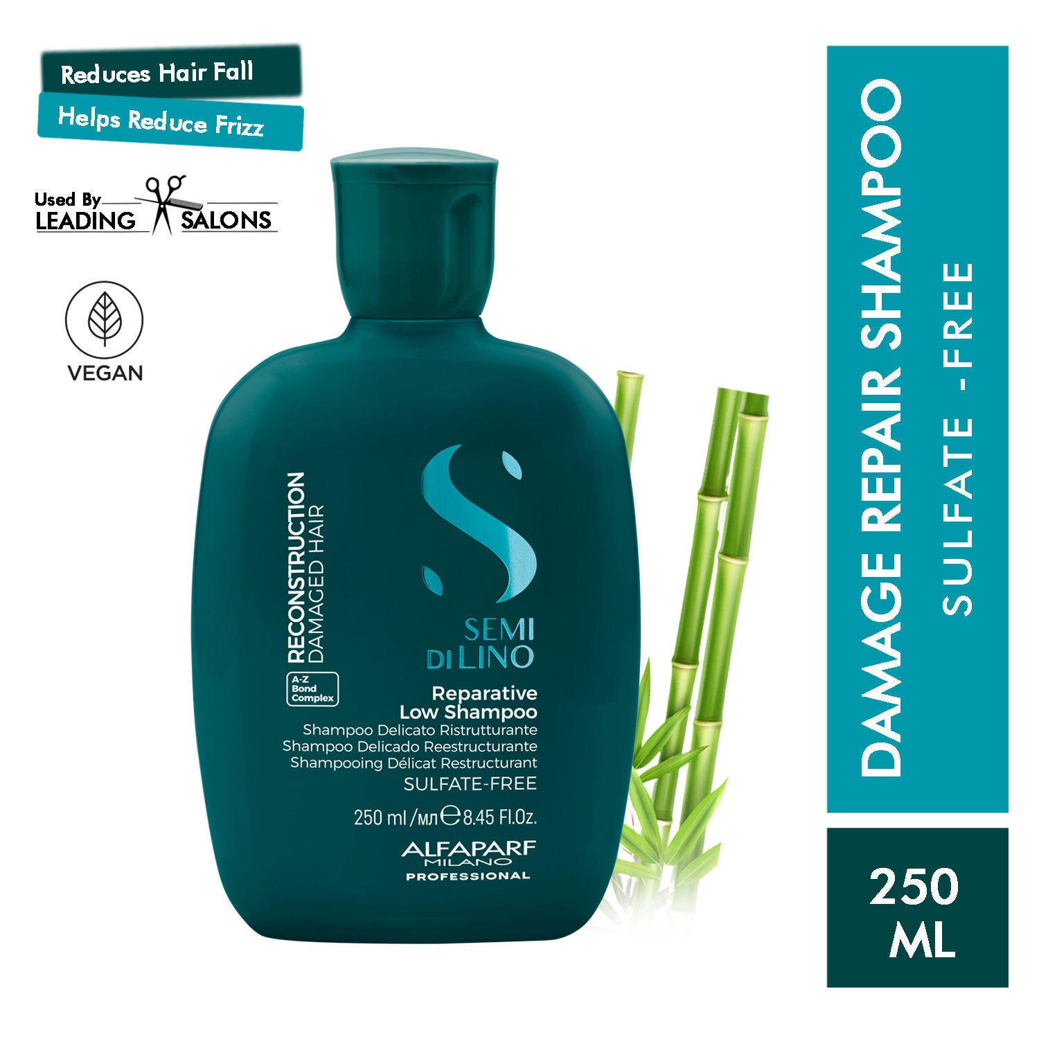 ALFAPARF MILANO Reparative Shampoo For Damaged Hair, Bond Repair, Hairfal, Sulfate Free, 250ml, Buy from Indicrest