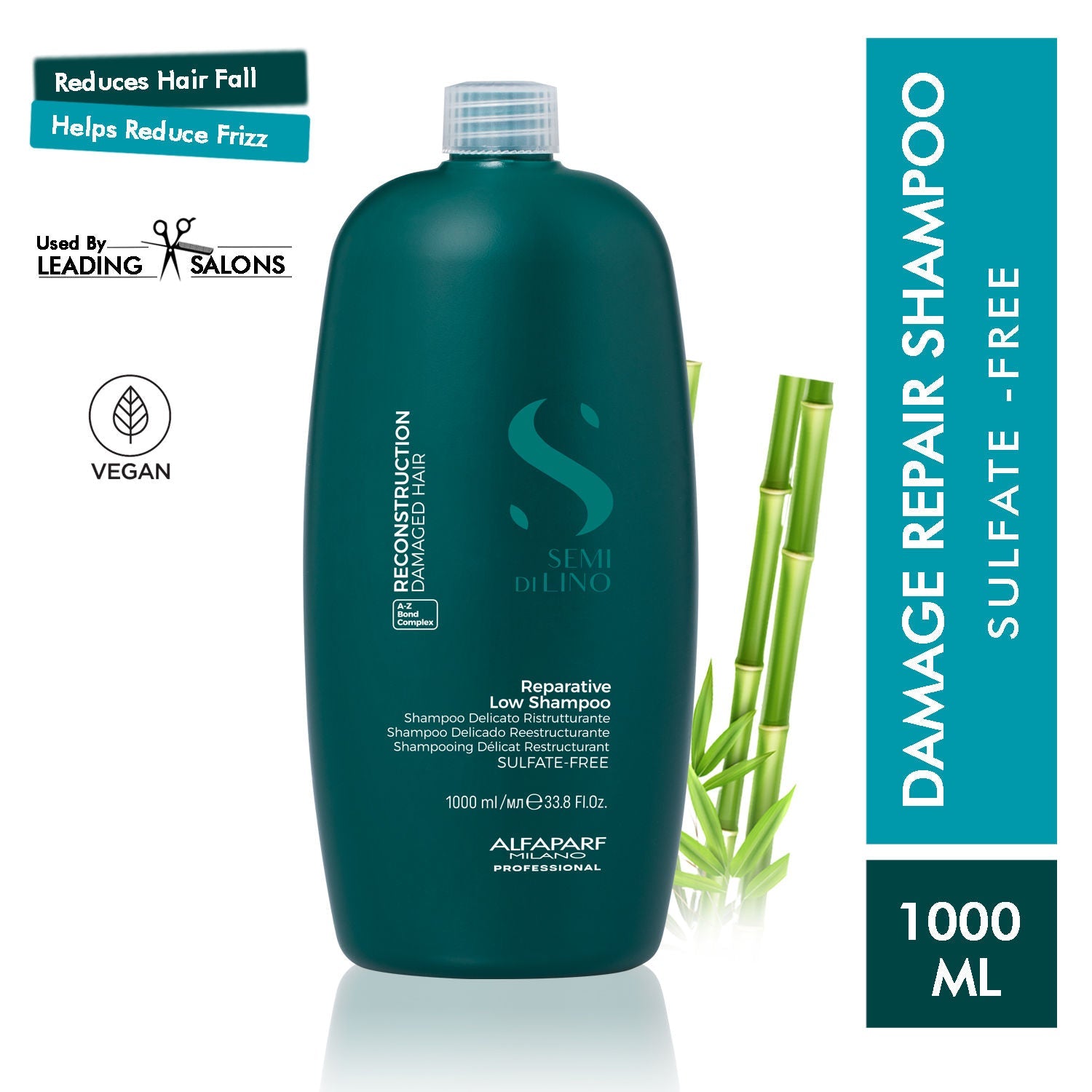 ALFAPARF MILANO Reparative Shampoo For Damaged Hair, Bond Repair, Hairfall, Sulfate Free, 1000ml, Buy from Indicrest