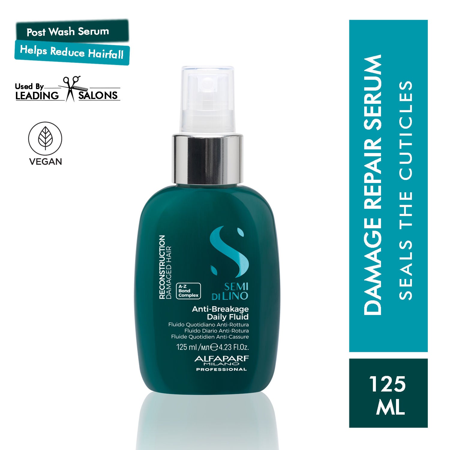 ALFAPARF MILANO Reparative Bond Repair Spray Serum For Damaged & Brittle Thin Hair, Sulfate Free, 125ml, Buy from Indicrest