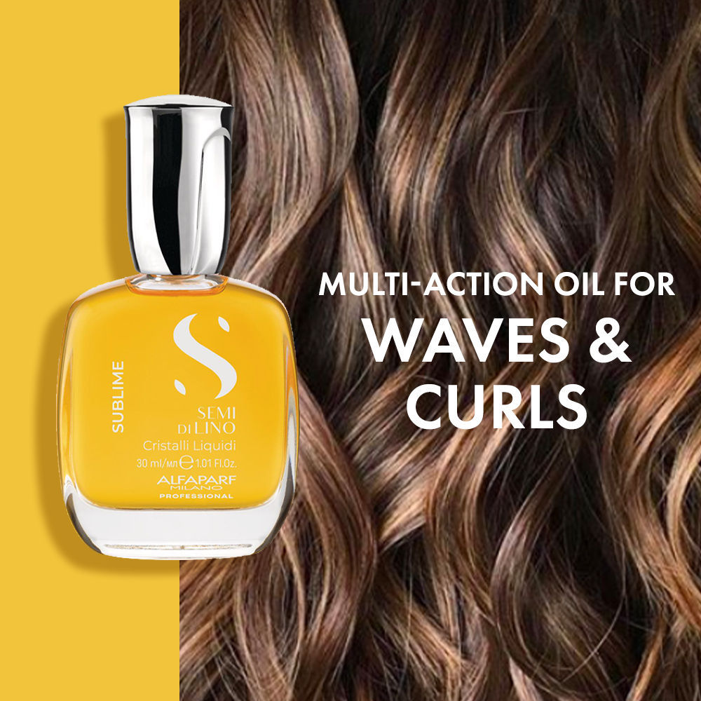ALFAPARF MILANO Cristalli Liquidi Treatment Hair Serum, Shine Serum With Sunflower & Flaxseed Oil, 30ml