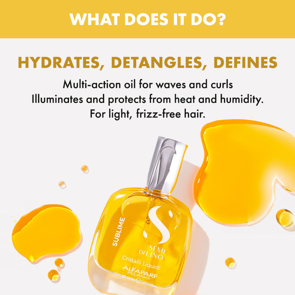 ALFAPARF MILANO Cristalli Liquidi Treatment Hair Serum, Shine Serum With Sunflower & Flaxseed Oil, 50ml