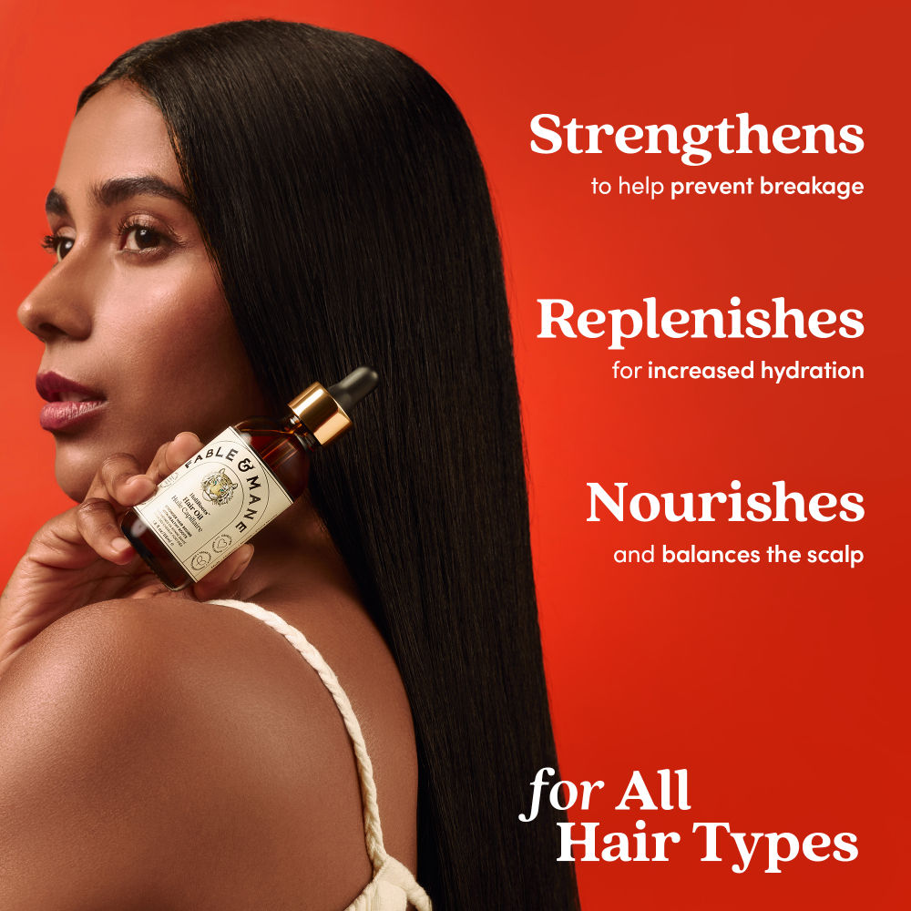 Fable & Mane Holiroots Treatment Oil With Ashwagandha & Amla For Hydration & Healthier Hair, 14.4ml