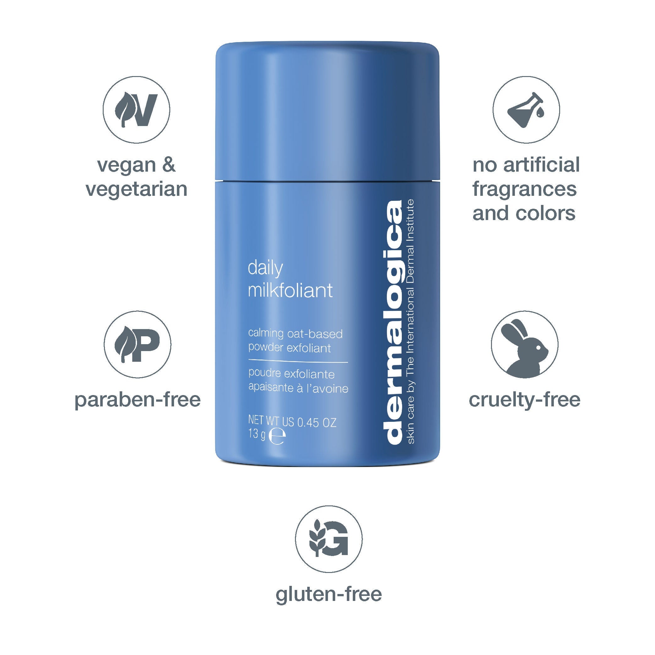 Dermalogica Daily Milkfoliant Gentle Oat-Based Powder Exfoliant Vegan, 13 g
