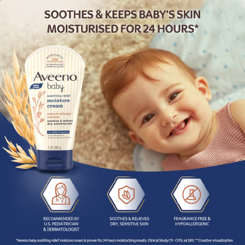 Aveeno Baby Soothing Relief Moisture Cream, 140g Buy at Indicrest Image 2