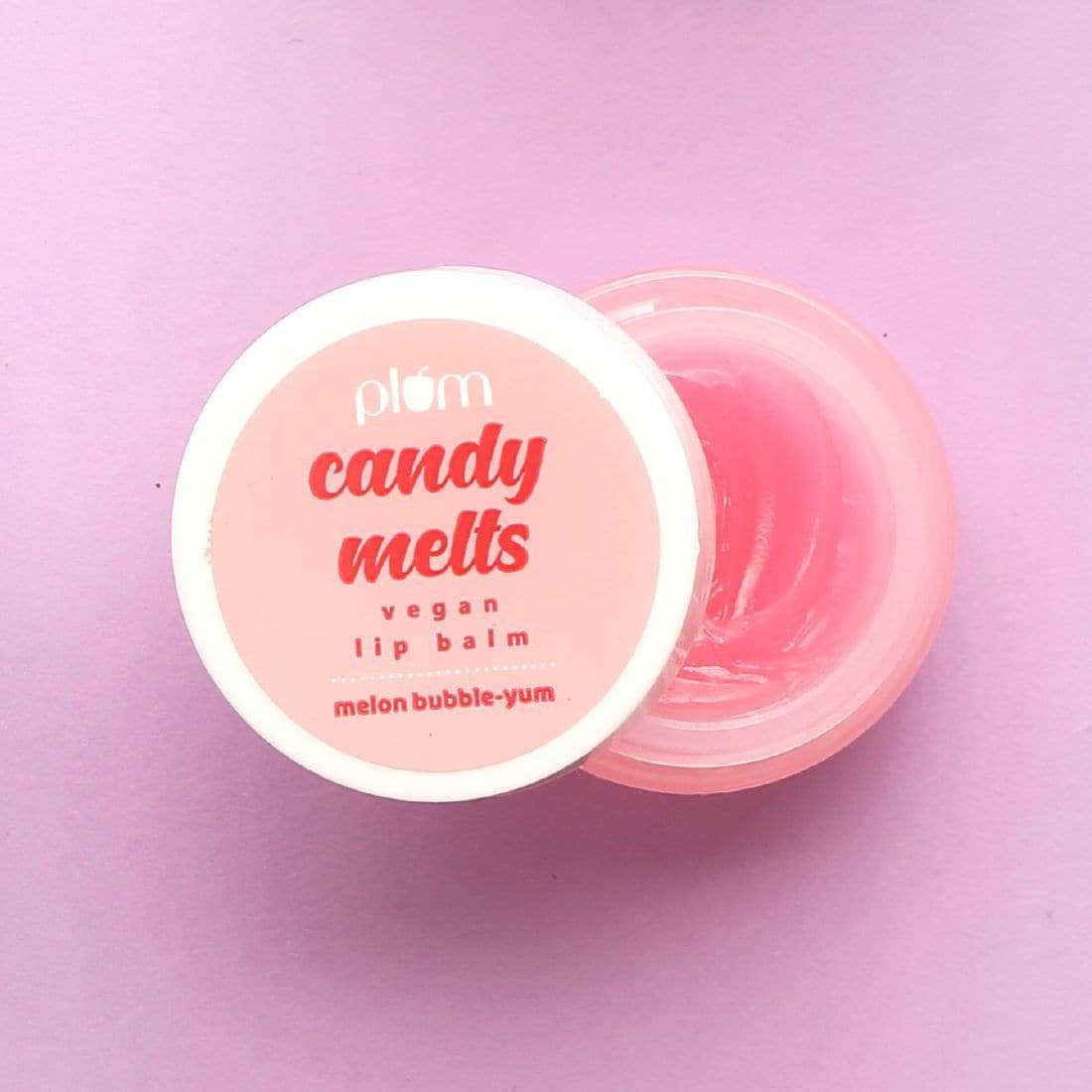 Plum Candy Melts Vegan Lip Balm | Melon Bubble-Yum | Nourishes & Protects | Sheer-Tint | Velvety Smooth, 12g Buy at Indicrest Image 2