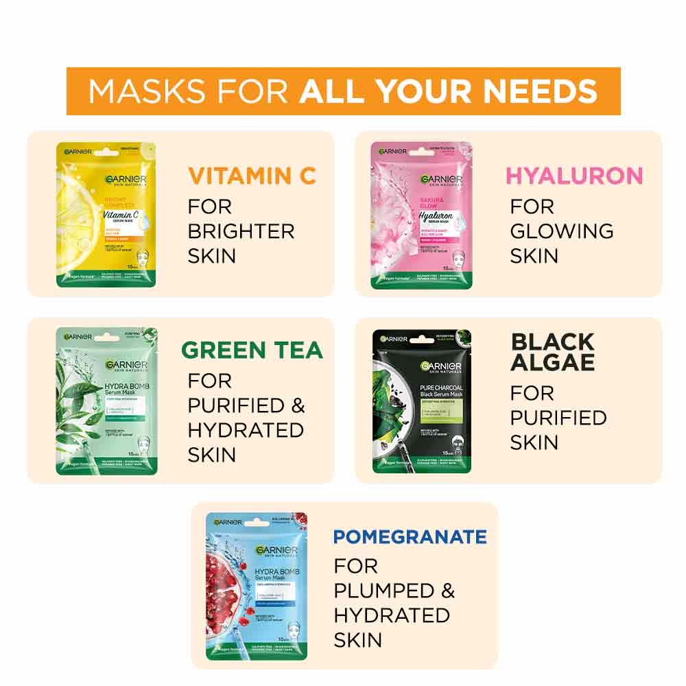 Garnier Bright Complete Vitamin C sheet mask product display