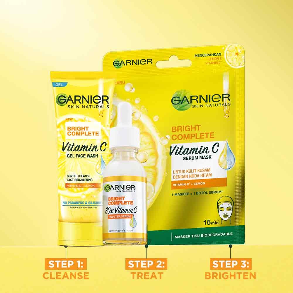 Garnier Bright Complete mask with citrus background