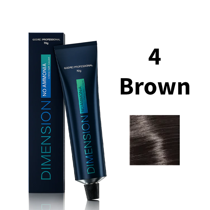 Godrej Professional Dimension No Ammonia Cream Hair Colour Base Shade 4 - Brown, 70g