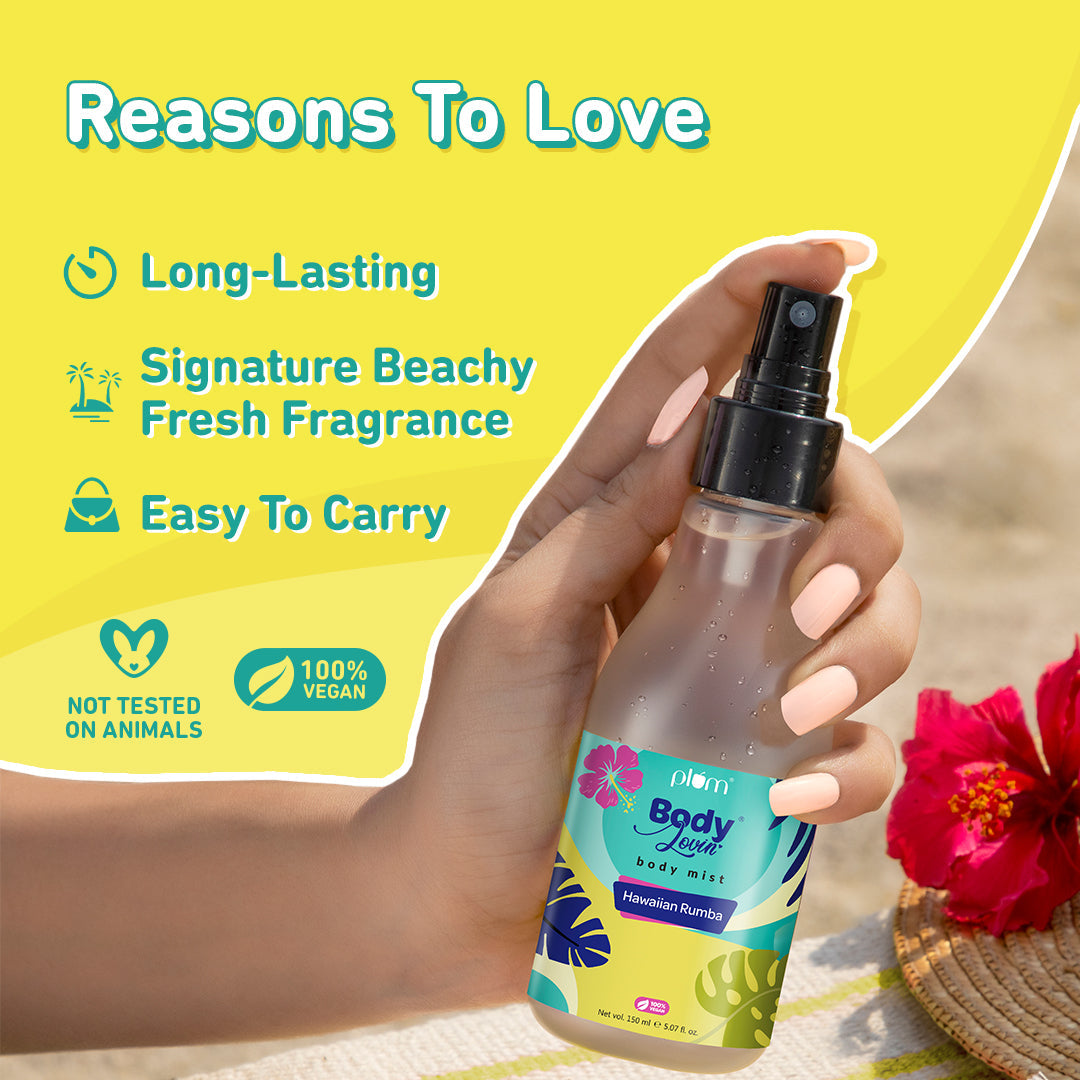 Plum Hawaiian Rumba Body Mist by Plum BodyLovin' | Long Lasting |Travel-Friendly | Fun Beachy Fragrance | Perfume Body Spray, 150ml Buy at Indicrest Image 4
