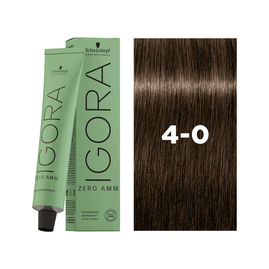 Schwarzkopf Professional Igora Zero AMM 4-0 Medium Brown Natural, 60ml Buy at Indicrest