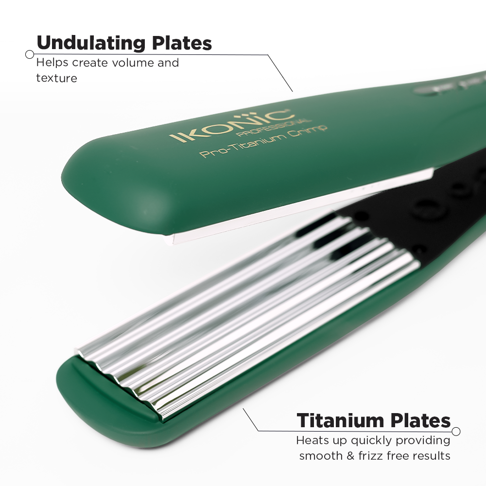 Ikonic Professional Pro Titanium Crimp Emerald Hair Crimper Buy at Indicrest Image 2