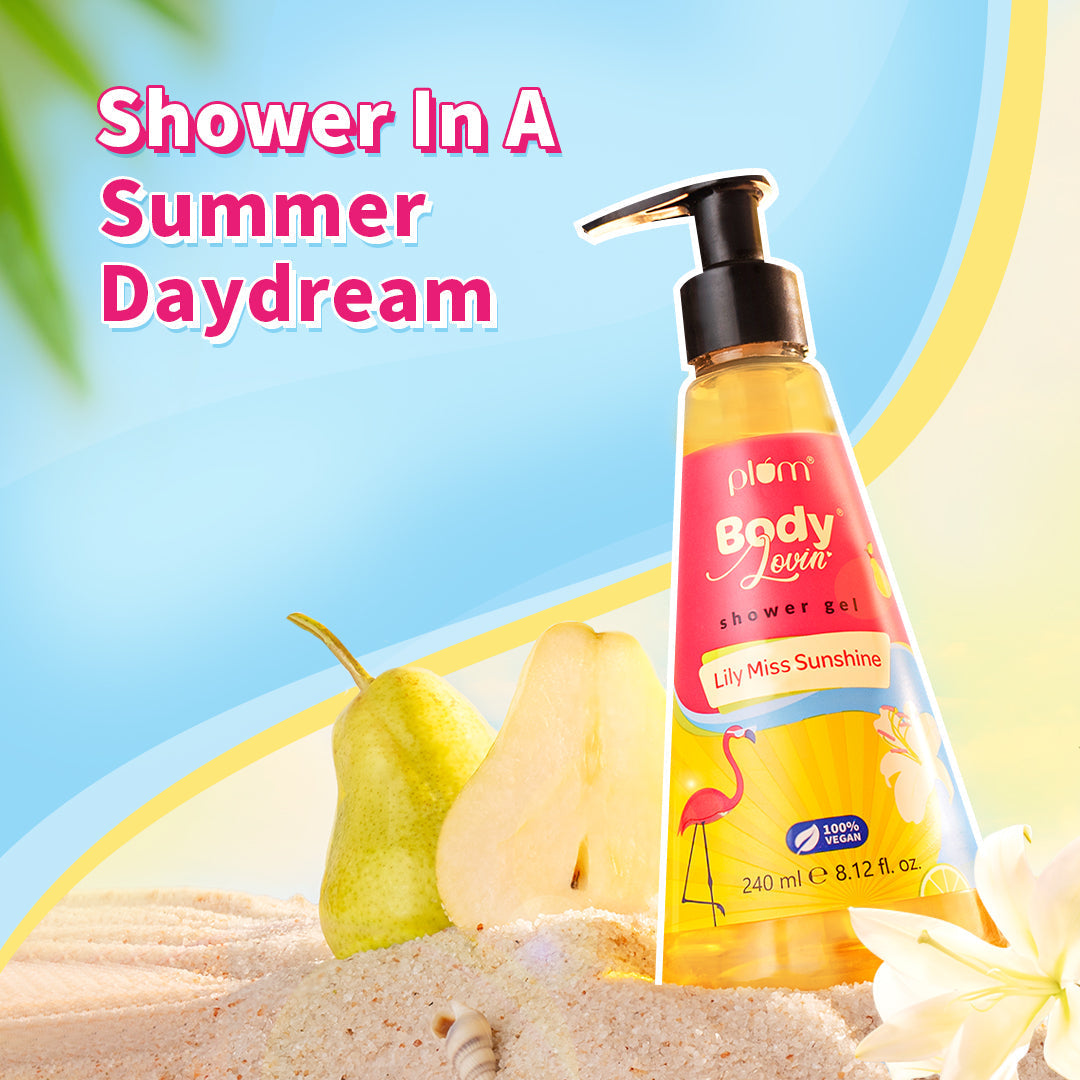 Plum Lily Miss Sunshine Shower Gel by Plum BodyLovin' | SLS-Free | Hydrating Formula | Fruity-Floral Fragrance | Aloe-Infused Body Wash, 240ml Buy at Indicrest Image 3