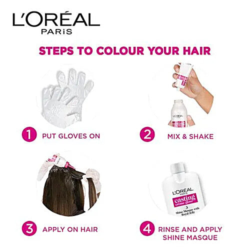 L'Oreal  Paris Casting Crème Gloss - Small Pack, 45g - 500 Medium Brown4