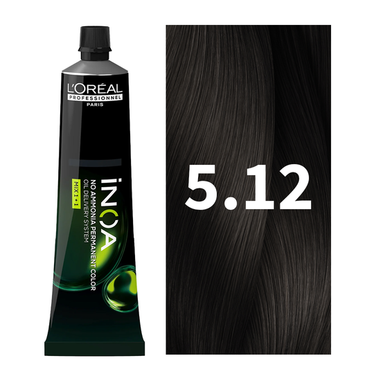 L'Oreal Professionnel Paris iNOA – 5.12 (Light Ash Iridescent Brown) Ammonia-Free Hair Color, 60g at Indicrest Buy at Indicrest