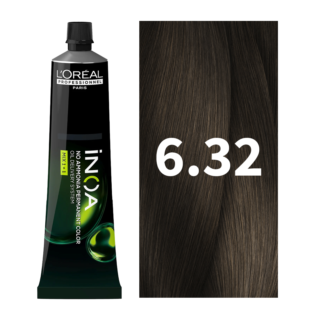 L'Oreal Professionnel Paris iNOA – 6.32 (Dark Golden Iridescent Brown) Ammonia-Free Hair Color, 60g Buy at Indicrest