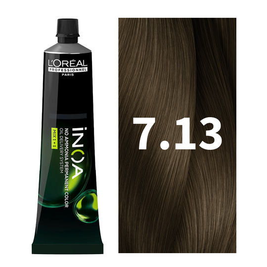 L'Oreal Professionnel Paris iNOA – 7.13 (Ash Golden Blonde) Ammonia-Free Hair Color, 60g at Indicrest Buy at Indicrest