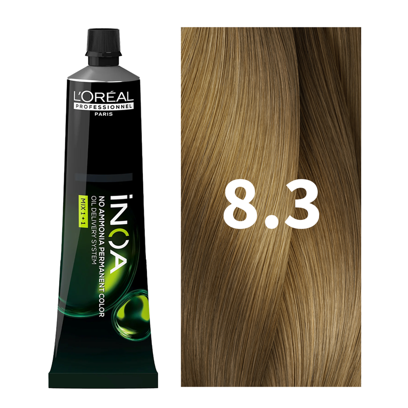 L'Oreal Professionnel Paris iNOA – 8.3 (Light Golden Blonde) Ammonia-Free Permanent Hair Color, 60g at indicrest Buy at Indicrest