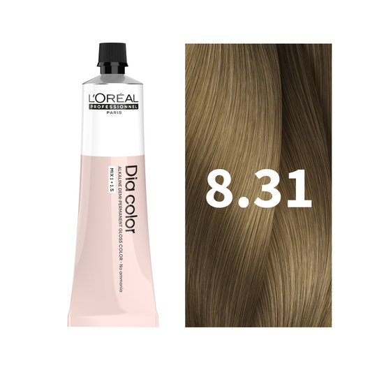 L'Oreal Professionnel Paris Dia Color 8.31 - Light Golden Ash Blonde Hair Color, 60ml Buy at Indicrest