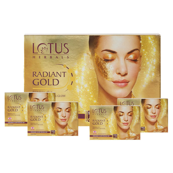 Lotus Herbals Radiant Gold Cellular Glow Salon Grade 4 Facial Kit, 37g Buy at Indicrest Image 6