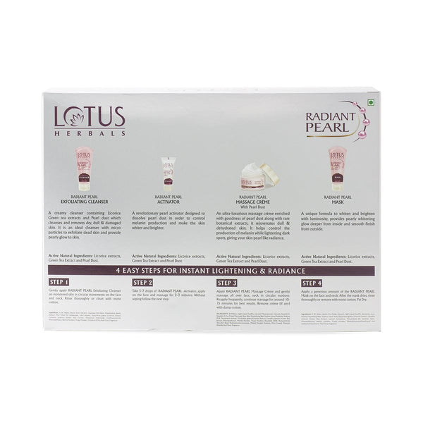 Lotus Herbals Radiant Pearl Cellular Lightening Facial Kit, (170gm) - Indicrest Buy at Indicrest Image 2