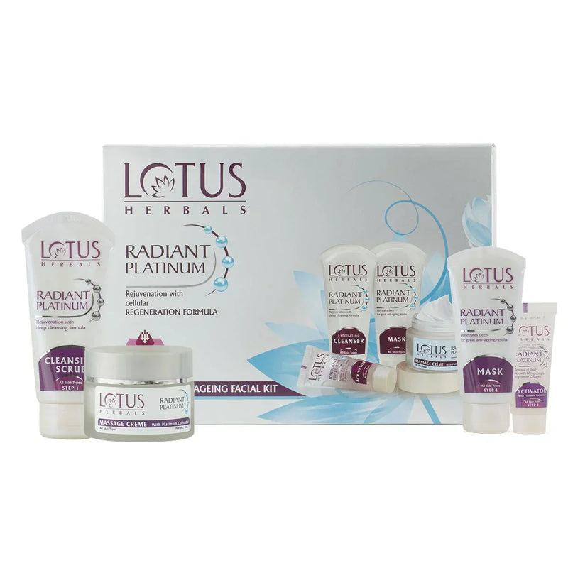 Lotus Herbals Radiant Platinum Anti-Ageing Facial Kit, (170 g) - Indicrest Buy at Indicrest
