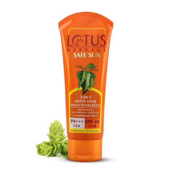 Lotus Herbals Safe Sun 3-In-1 Matte Look Daily SunScreen PA+++UVA, SPF 50, (50g) - Indicrest Buy at Indicrest Image 3