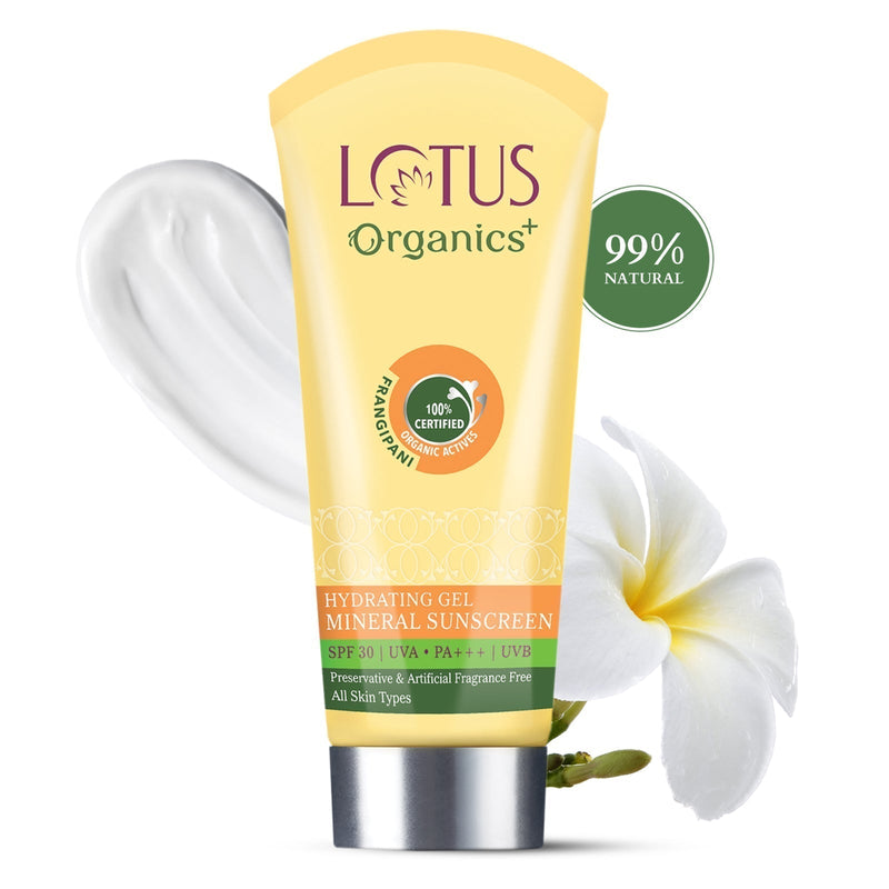 Lotus Organics+ Hydrating Gel Mineral Sunscreen SPF 30 PA+++ (100g) – Moisturize & Protect Buy at Indicrest