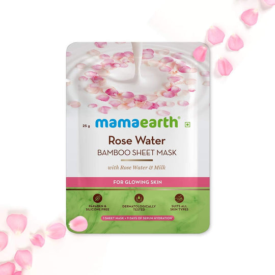 Mamaearth Rose Bamboo Sheet Mask, 25g - Indicrest Buy at Indicrest