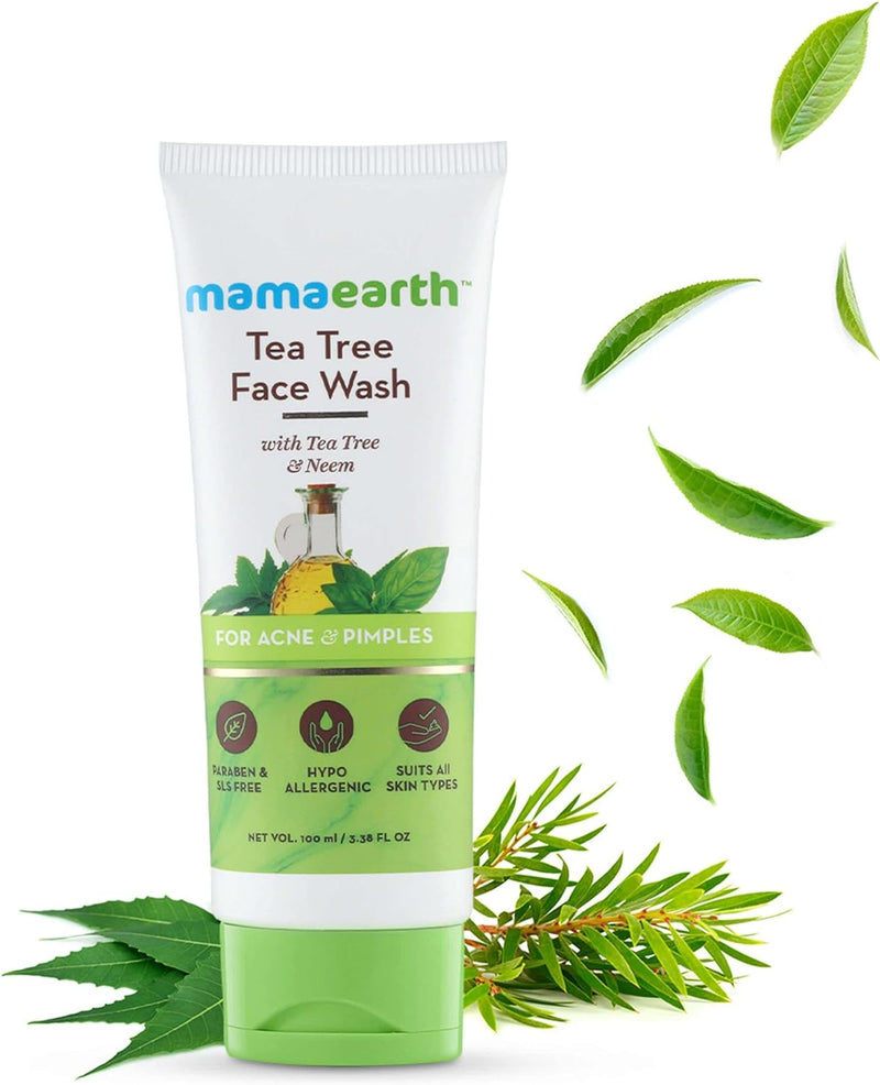 Mamaearth Tea Tree Facewash, 100ml - Indicrest Buy at Indicrest