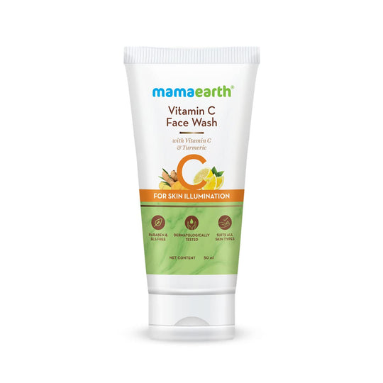Mamaearth Vitamin C Face Wash, 50ml - Indicrest Buy at Indicrest