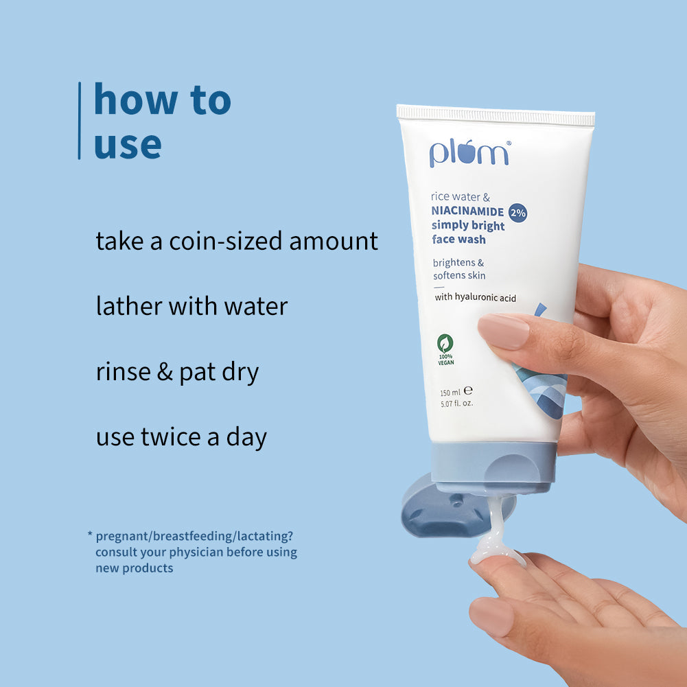 Plum 2% Niacinamide & Rice Water Face Wash | Removes 99% Impurities | Gentle & Non-Drying | Dermat-Tested, 150ml Buy at Indicrest Image 6
