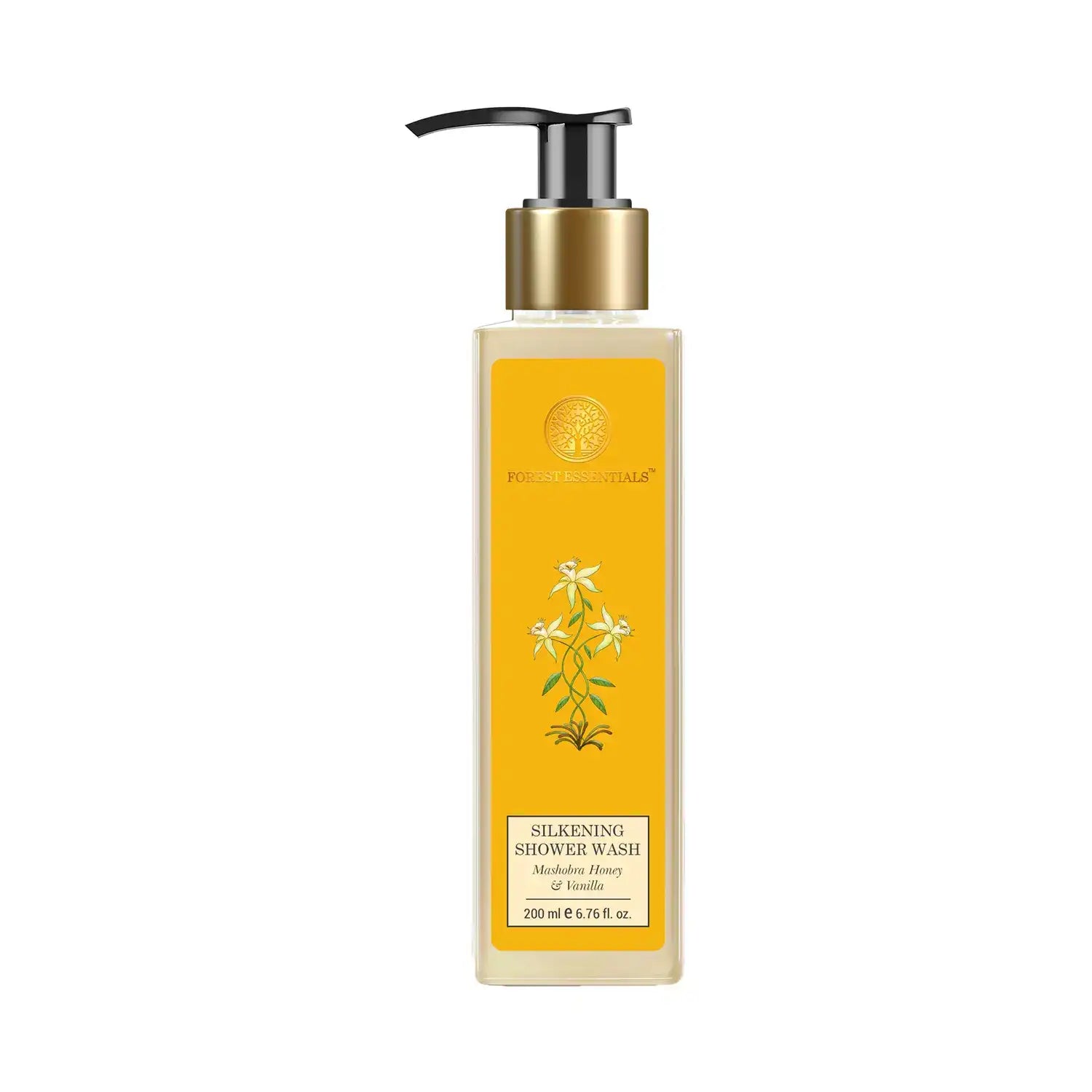 Forest Essentials Silkening Shower Wash Mashobra Honey & Vanilla - Ayurvedic Body Wash Sulphate Free, 200ml, Buy from Indicrest