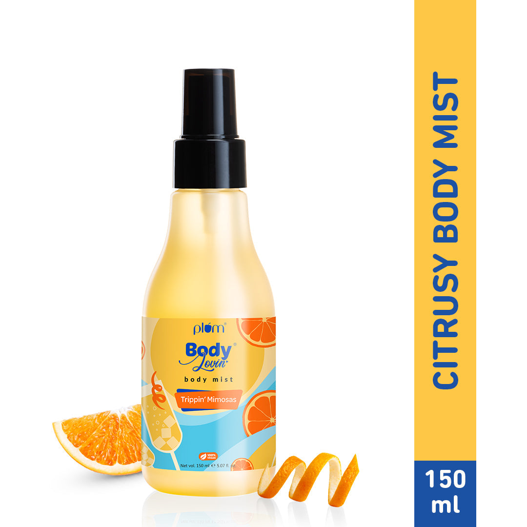 Plum Trippin' Mimosas Body Mist by Plum BodyLovin' | Long Lasting | Travel-Friendly | Citrusy Fragrance | Perfume Body Spray, 150ml Buy at Indicrest Image 2