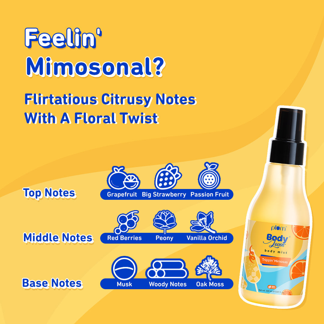 Plum Trippin' Mimosas Body Mist by Plum BodyLovin' | Long Lasting | Travel-Friendly | Citrusy Fragrance | Perfume Body Spray, 150ml Buy at Indicrest Image 12