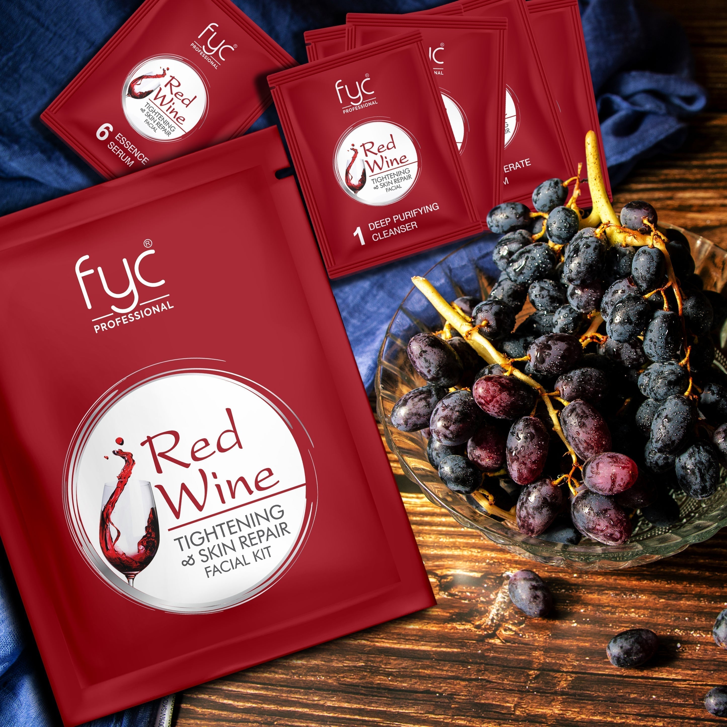 Tightening & Repair Facial Kit with Red Wine Extract