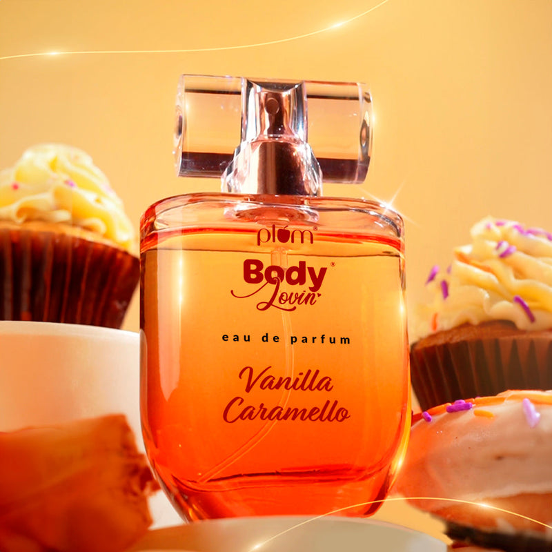 Plum Vanilla Caramello Eau De Parfum (Perfume) by Plum BodyLovin' | Long Lasting | Vanilla & Salted Caramel Fragrance | Supremely Luxurious, 50ml Buy at Indicrest
