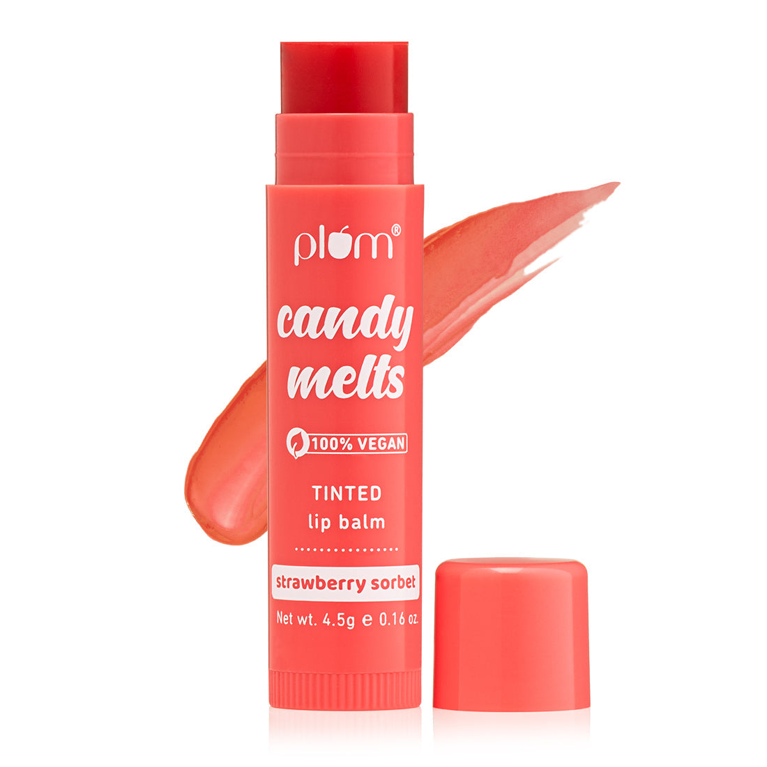 Plum Candy Melts Strawberry Sorbet Tinted Lip Balm | Nourishes & Protects | Sheer-Tint | Velvety Smooth, 4.5g Buy at Indicrest Image 2