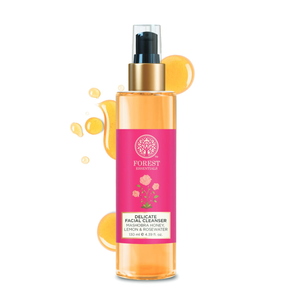 Forest Essentials Delicate Facial Cleanser - Honey, Lemon & Rosewater, Ayurvedic Face Wash, Dry Skin, 130ml, Buy from Indicrest