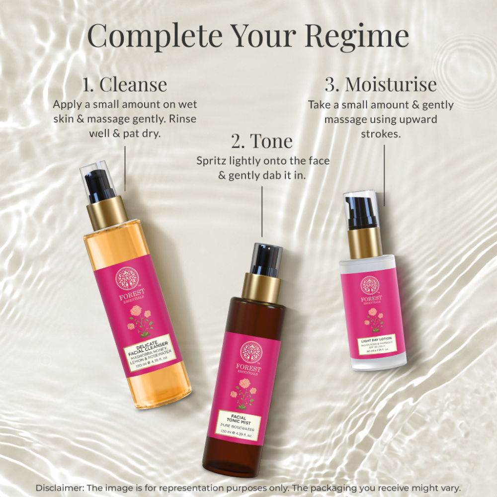 Forest Essentials Delicate Facial Cleanser - Honey, Lemon & Rosewater, Ayurvedic Face Wash, Dry Skin, 130ml