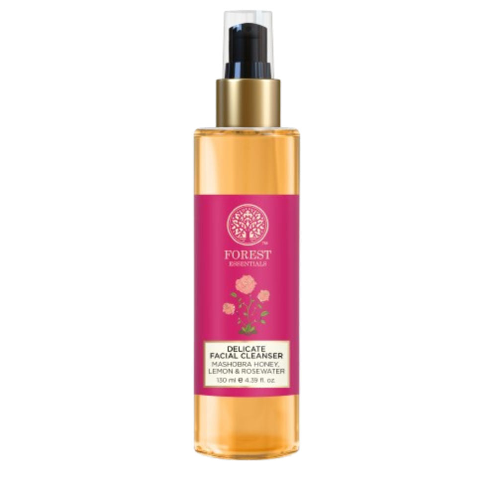 Forest Essentials Delicate Facial Cleanser - Honey, Lemon & Rosewater, Ayurvedic Face Wash, Dry Skin, 130ml