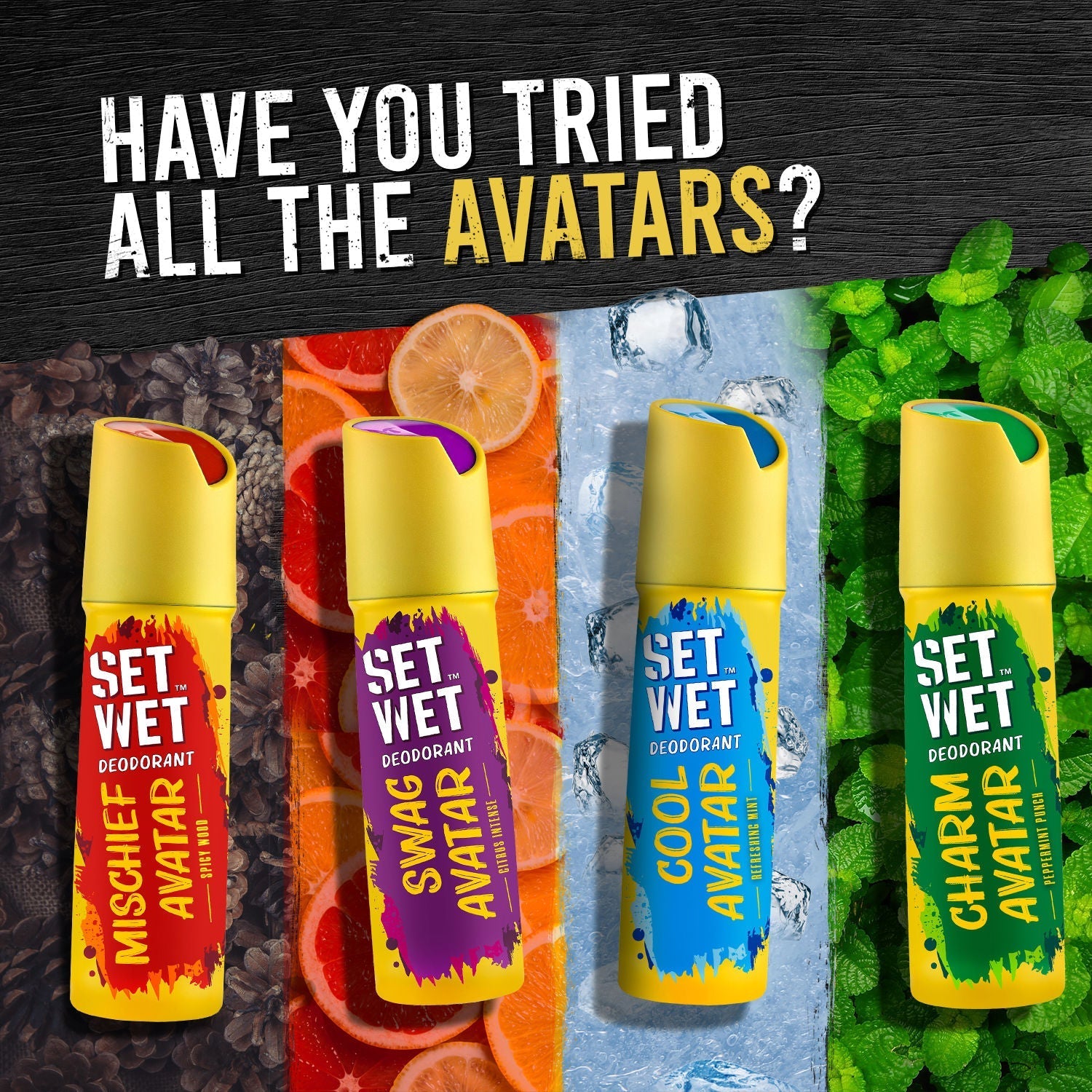 Set Wet Cool Charm & Mischief Avatar Deodorant Spray Perfume (Pack Of 3), 180ml Buy at Indicrest Image 6