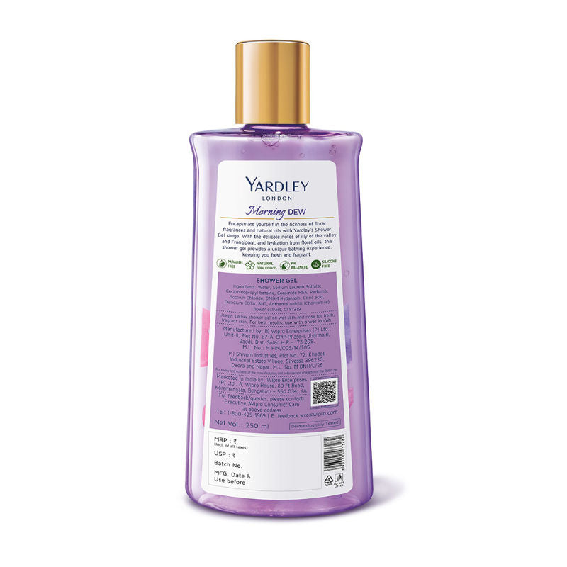 Yardley London Morning Dew Shower Gel, 250ml Buy at Indicrest Image 3