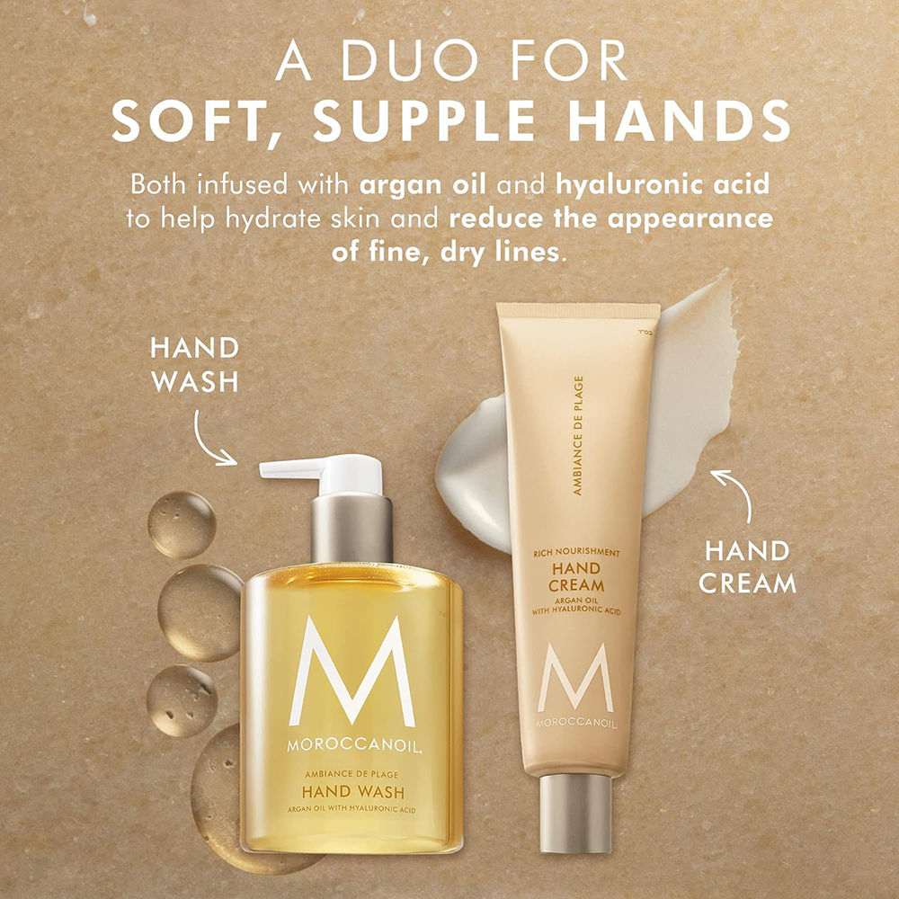Moroccanoil Hand Cream Ambiance De Plage Argan Oil Shea Butter Hydrates Soft Moisturized Hands, 40ml